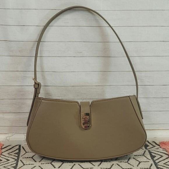 H&M SMALL SHOULDER BAG IN TAUPE BEIGE - Picture 2 of 10